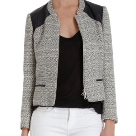 Tweed and Leather Jacket - Picture 3 of 14